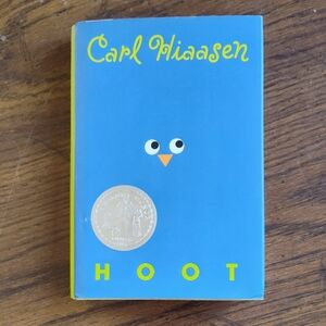 Carl Hiaasen 'Hoot' Book with Blue Cover